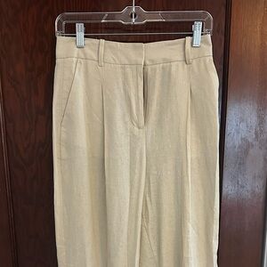 Zara Linen Blend Beige Pants